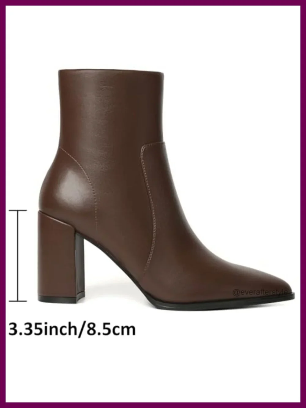 Chunky High Heel Ankle Booties with Block Heel Pointed Toe Slip On Leather Suede